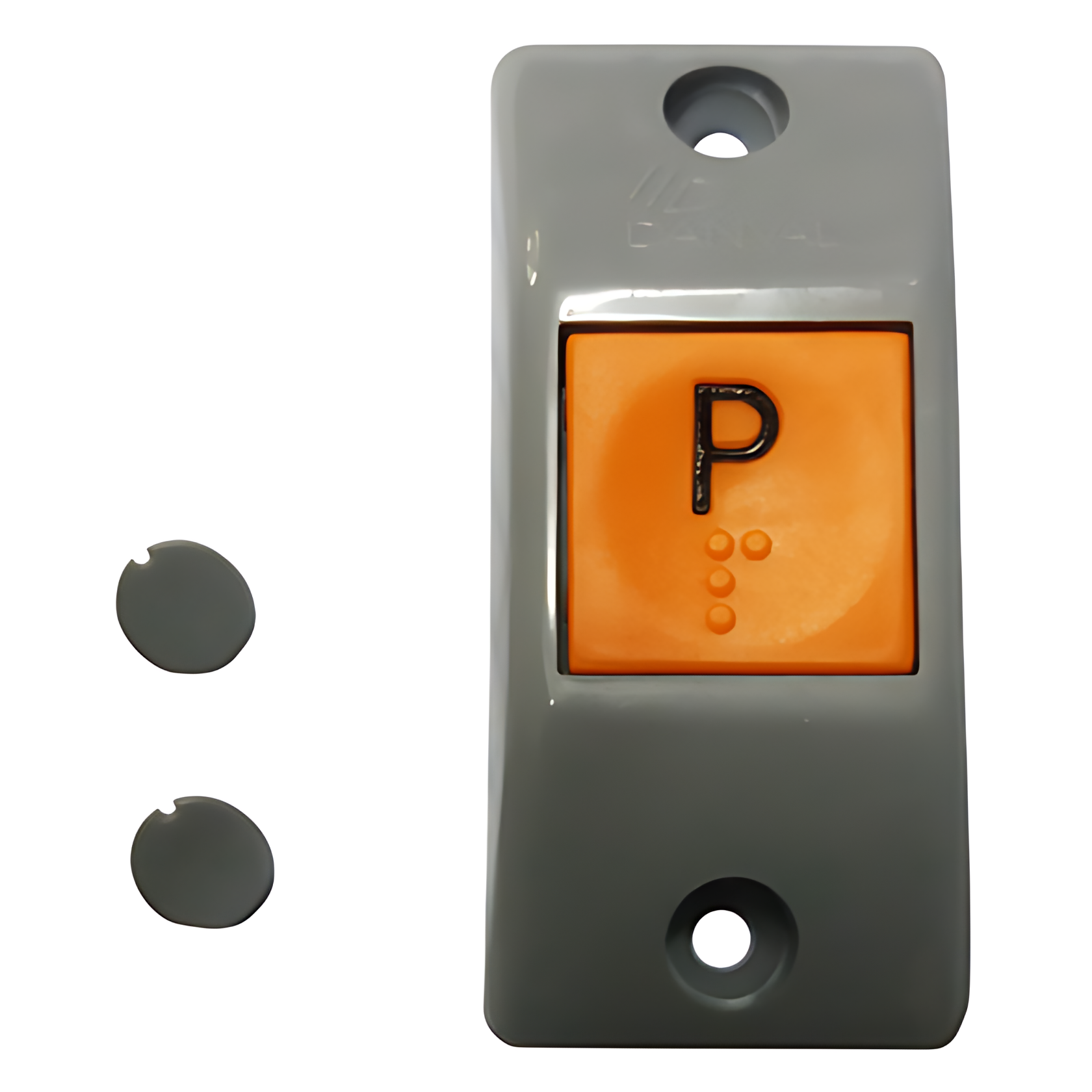 BOTAO PARADA CADEIRANTE VERTICAL PLANO CINZA CLARO - 101000018