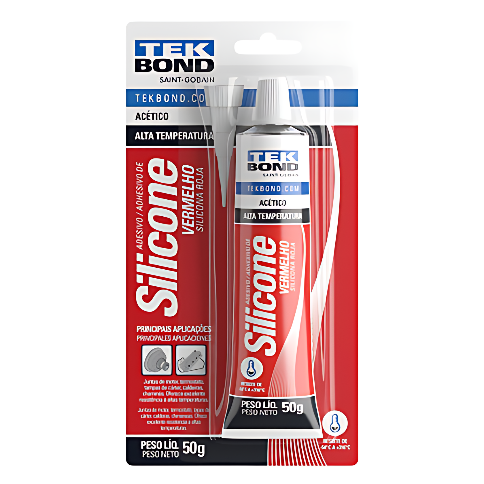 SILICONE ACETICO VERMELHO 50G ALTA TEMPERATURA - 22044001202