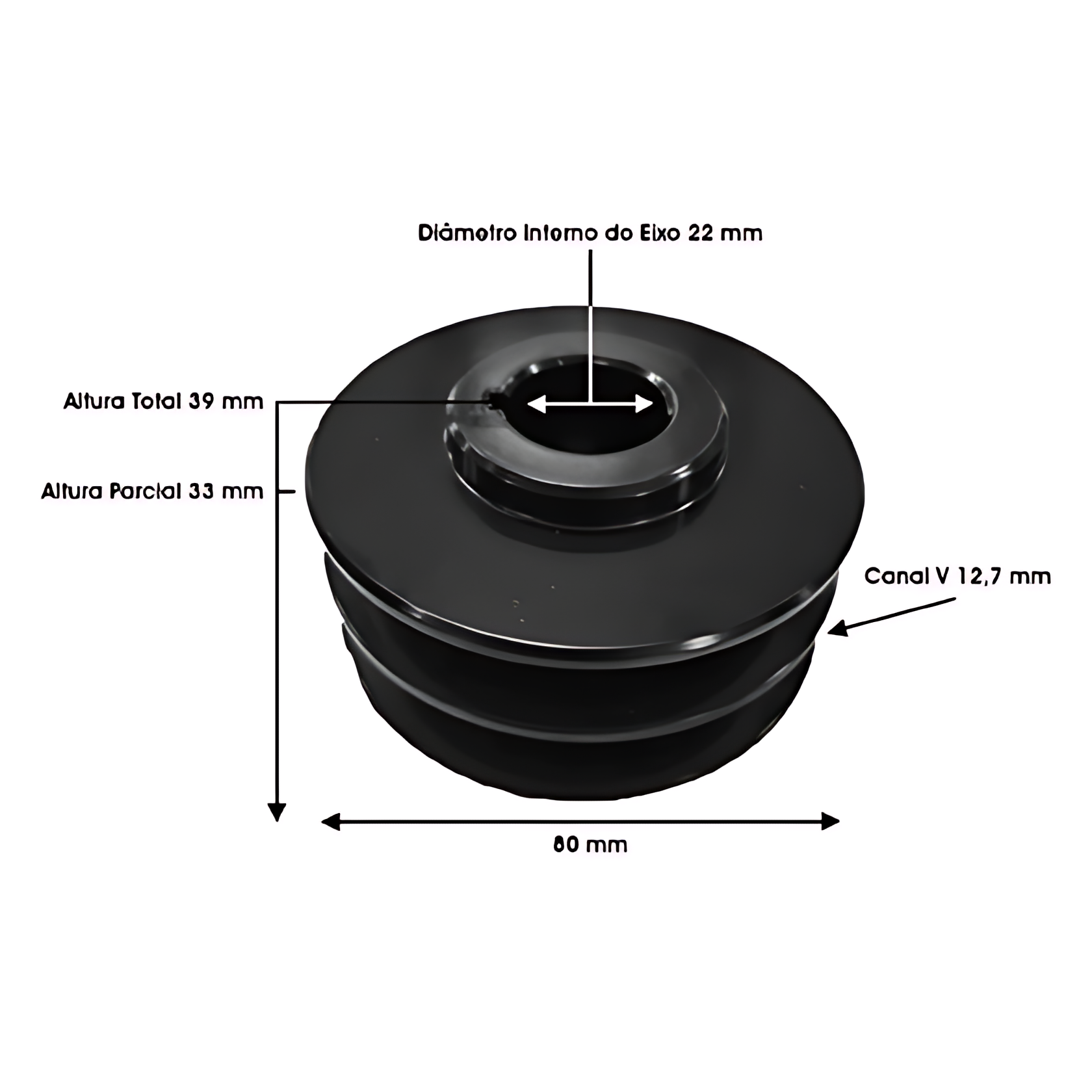 POLIA ALTERNADOR PRESTOLITE 24V 150A VEICULO MOTOR DIANTEIRO ( DUAS CANALETAS ) - P00127