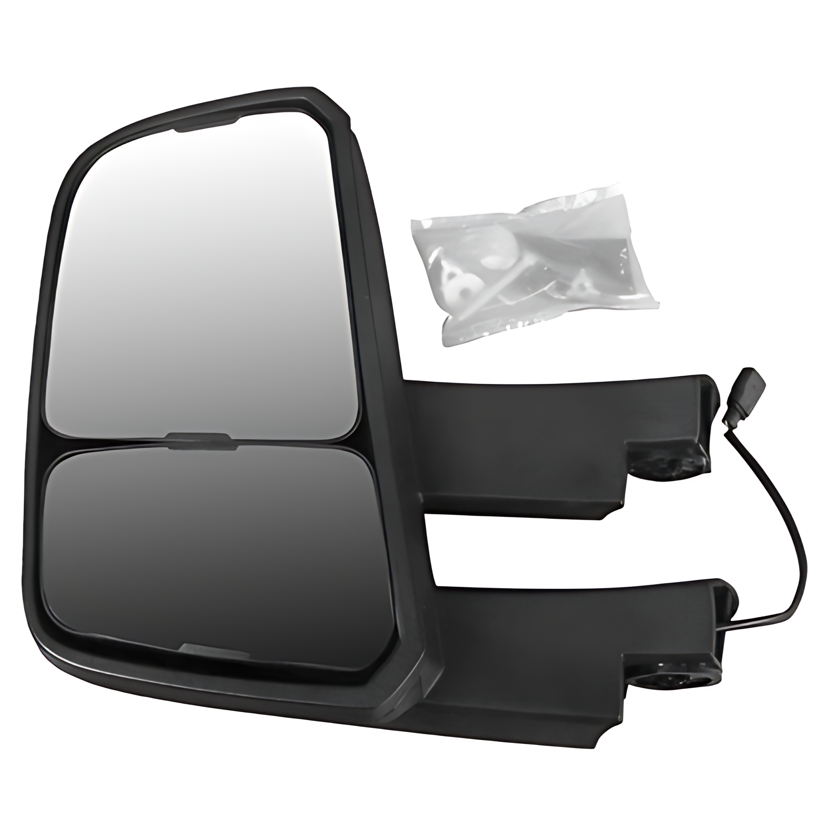 CONJUNTO ESPELHO RETROVISOR LE BIPARTIDO ( BIVOLT ) SEM DESEMBACADOR CONVEXO ( BRACO LONGO ) - W808A