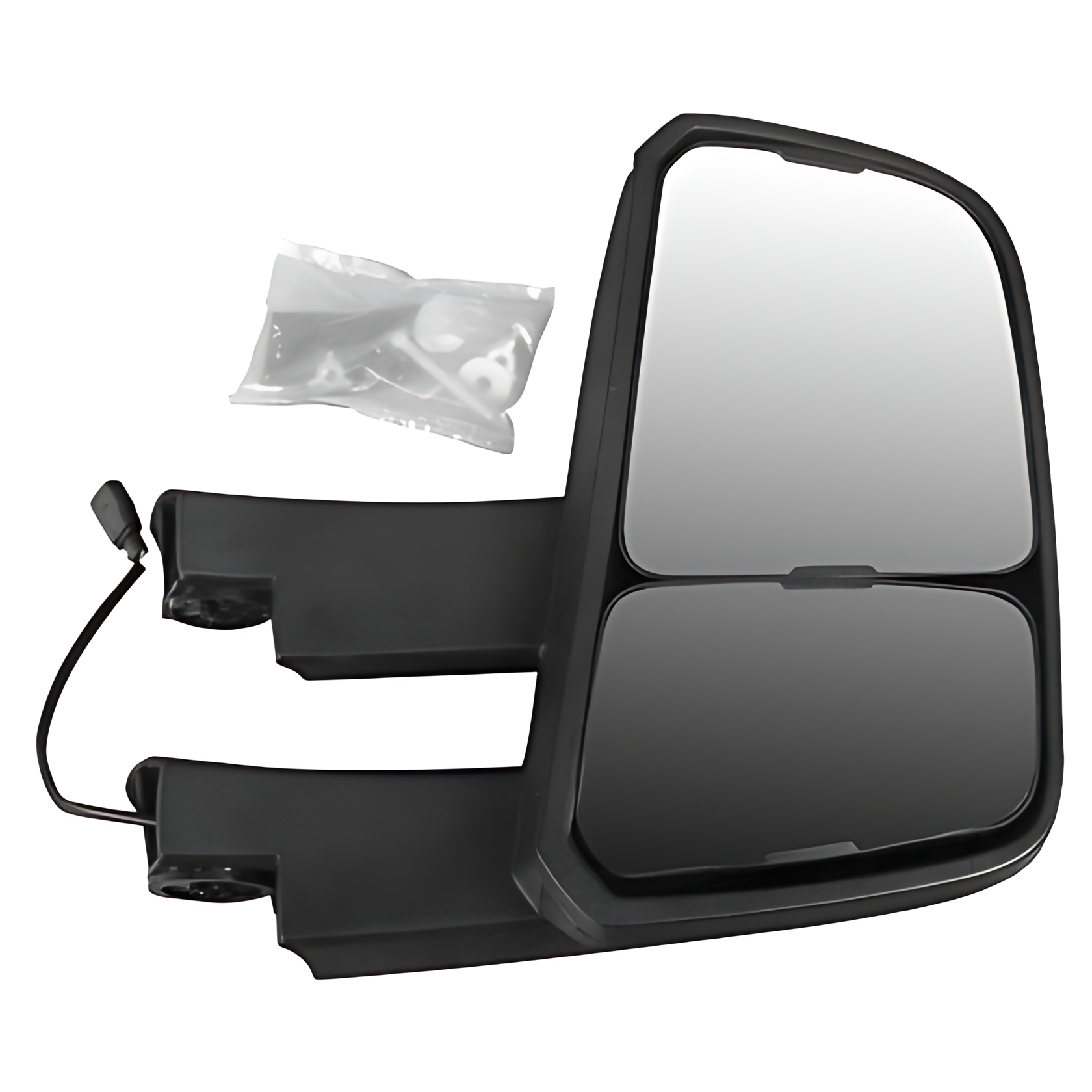 CONJUNTO ESPELHO RETROVISOR LD BIPARTIDO ELETRICO ( BIVOLT )  SEM DESEMBACADOR CONVEXO ( BRACO LONGO ) - 23B857502B