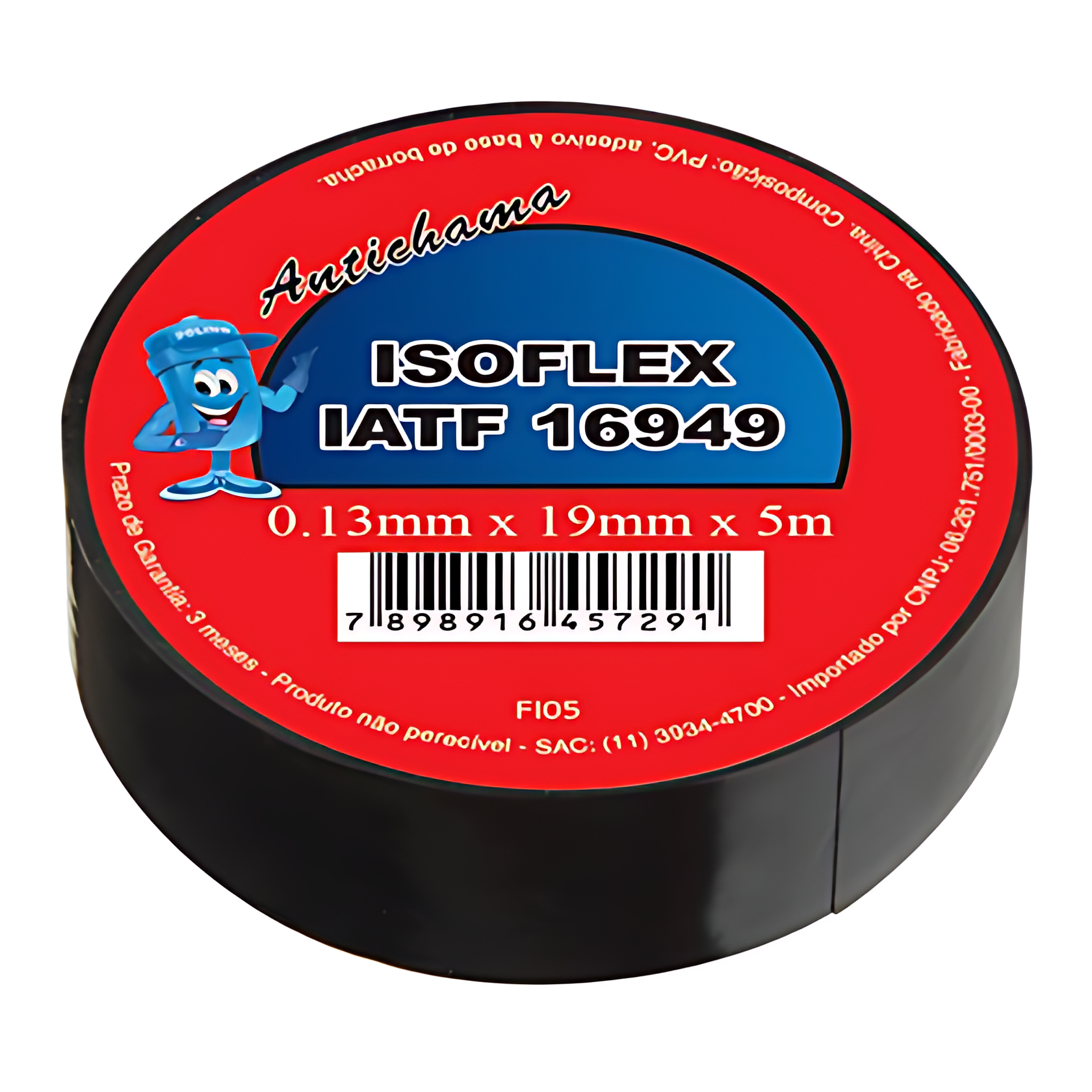 FITA ISOLANTE PRETA 19MM X 5 METROS - FI05