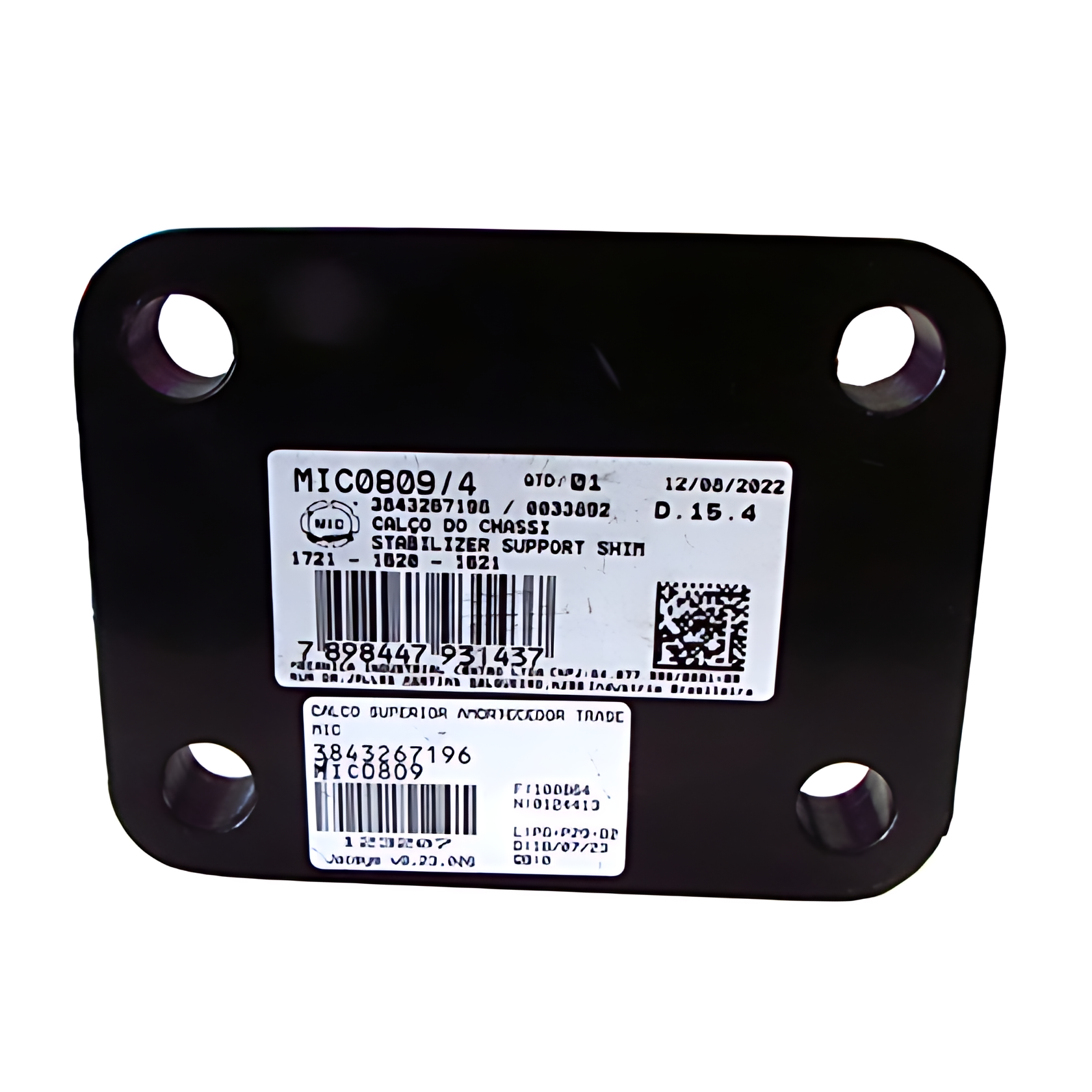 CALCO SUPERIOR AMORTECEDOR TRASEIRO - MIC0809