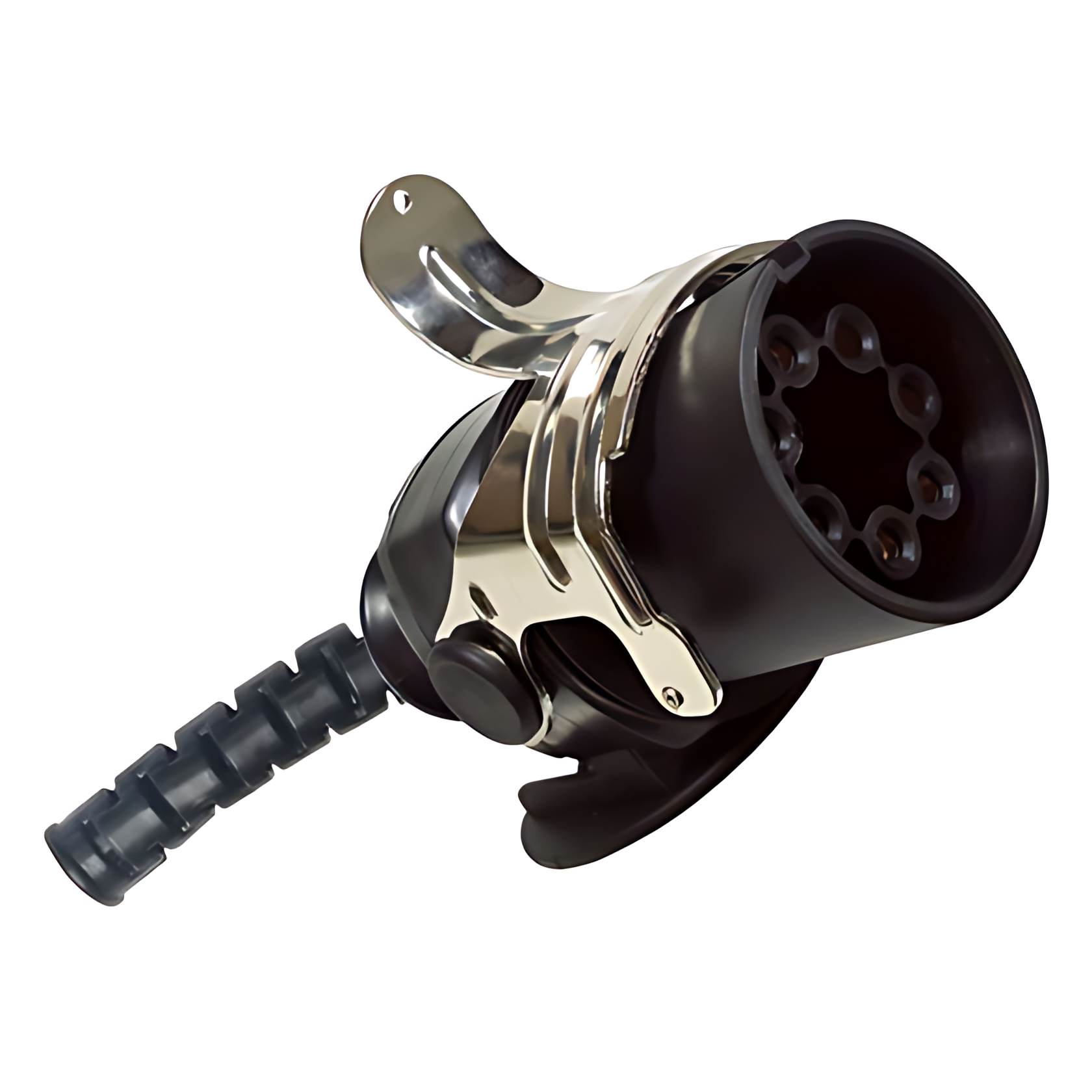 TOMADA ENGATE COMPLETO REDONDA 5 POLOS ABS RASTREADOR NYLON MACHO E FEMEA - DNI8394