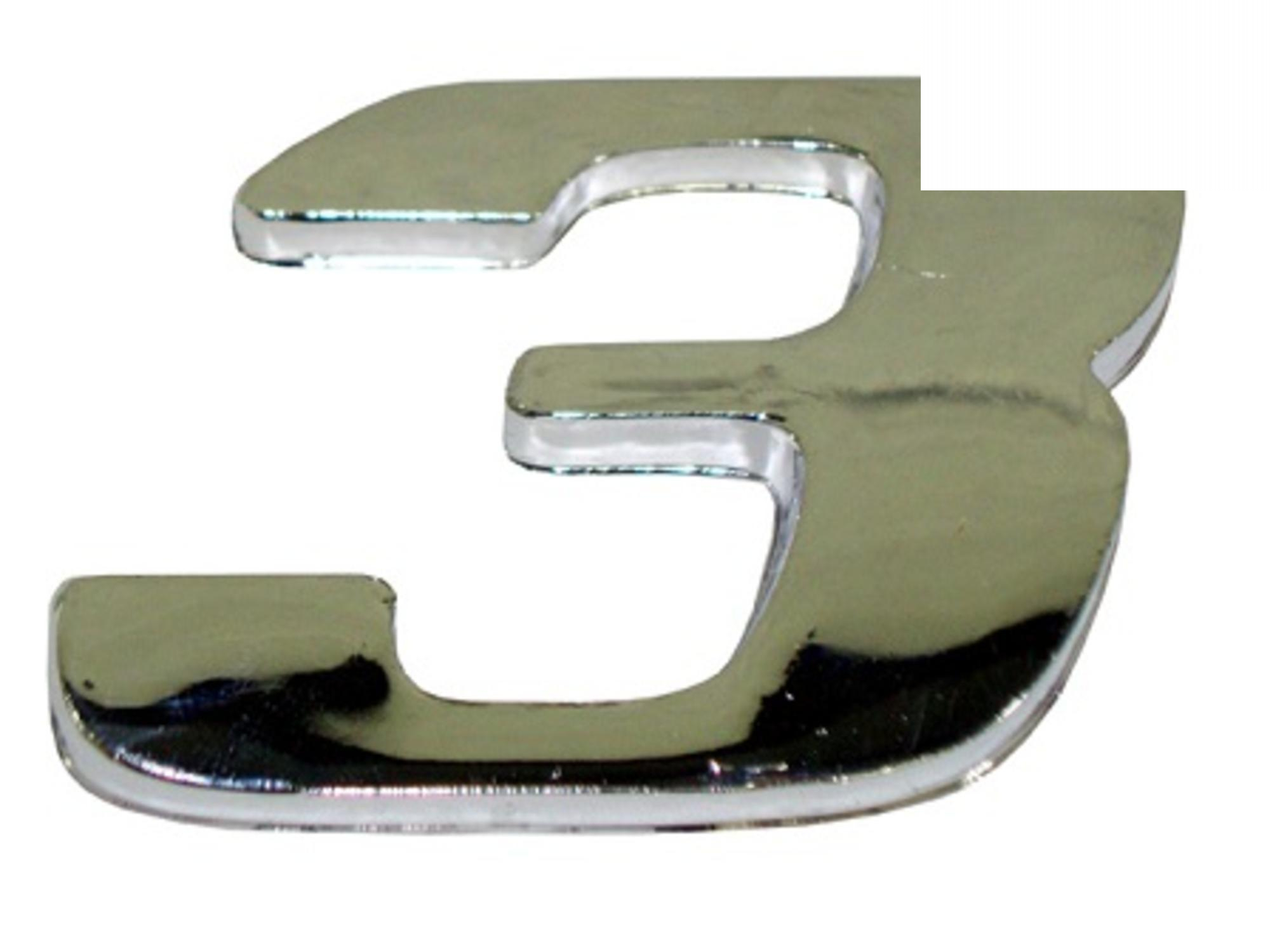 EMBLEMA NUMERO 3 CROMADO - 9438171414