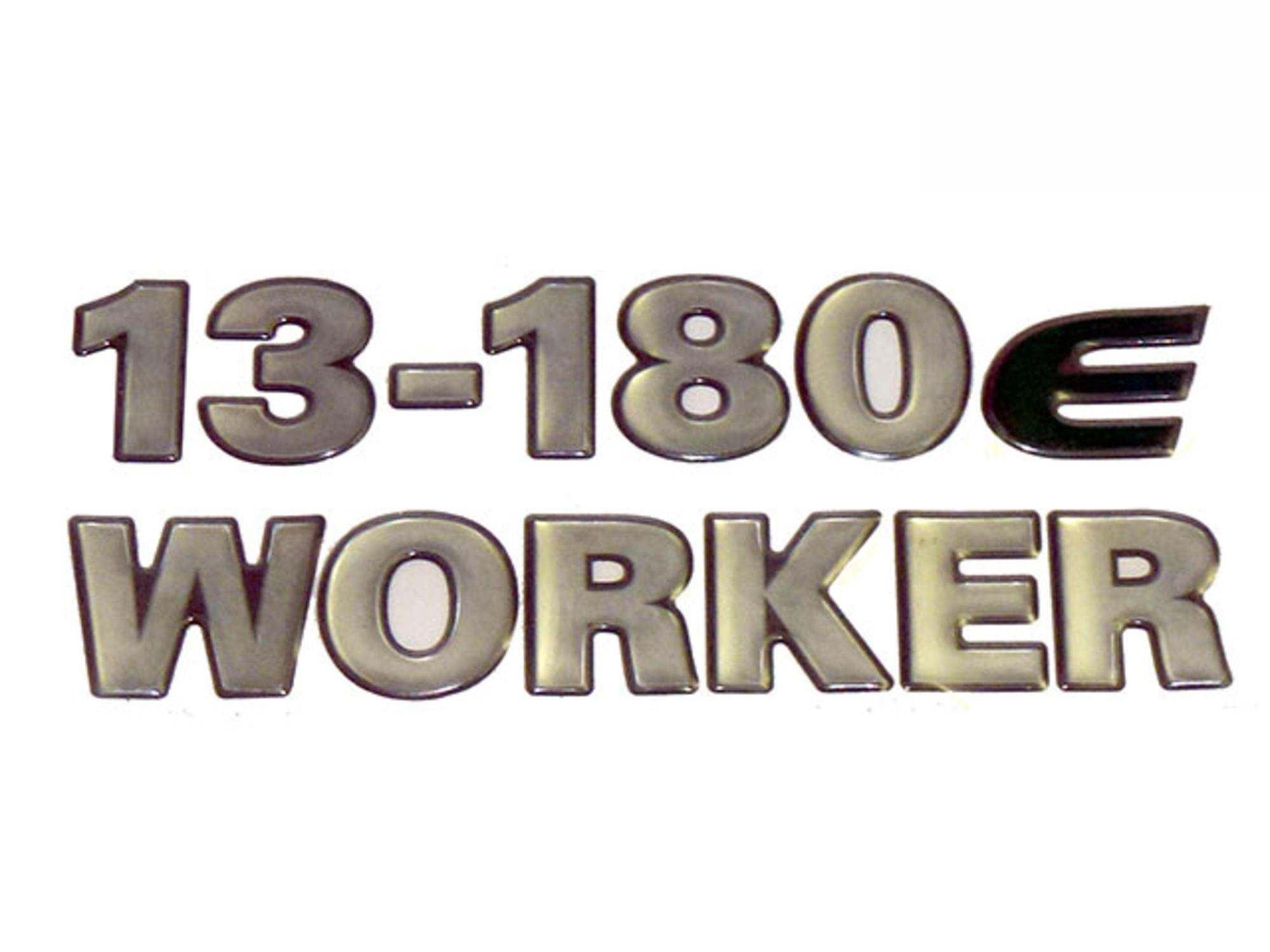EMBLEMA LATERAL PRATA 13180E WORKER 1 LA - 2S0854433G