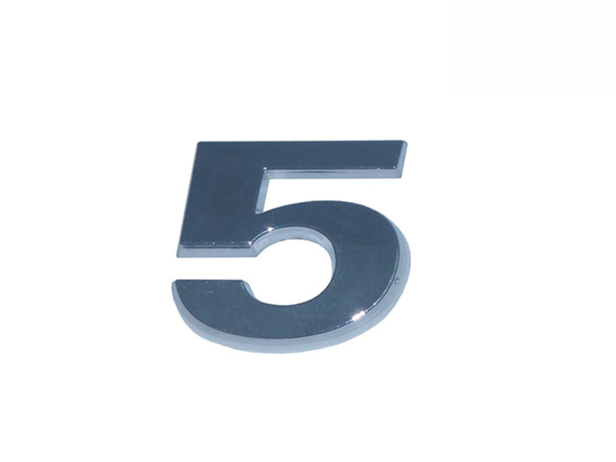 EMBLEMA NUMERO 5 VW INJETADO E CROMADO - 511783