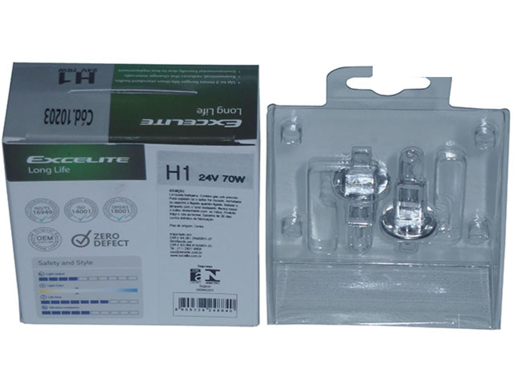 PAR LAMPADAS H1 24V 70W LONG LIFE - H124V