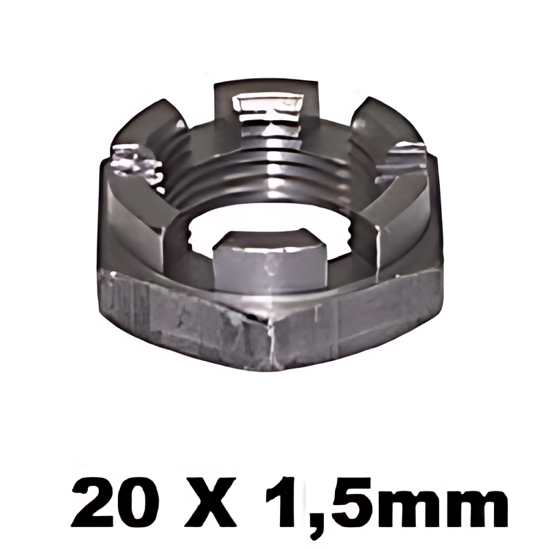 PORCA CASTELO BAIXA - M20 X 1,5 C/COROA - CHAVE 30 POL. - 000937020000