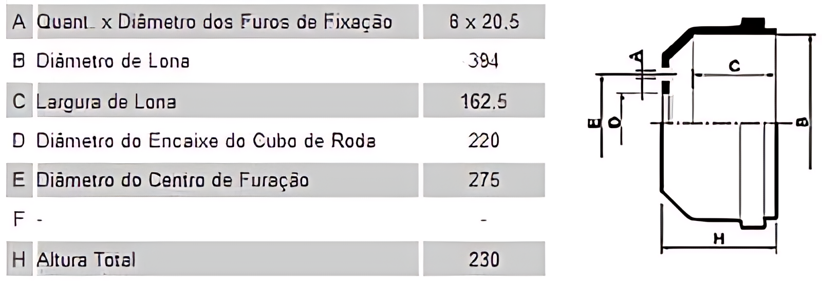 TAMBOR DE FREIO DIANTEIRO/TRASEIRO - T11607617A