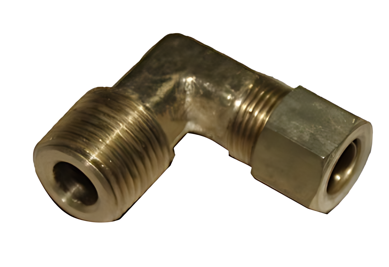 COTOVELO MACHO 3/8 NPT X 3/8 TUBO PORCA E ANILHA - 111M