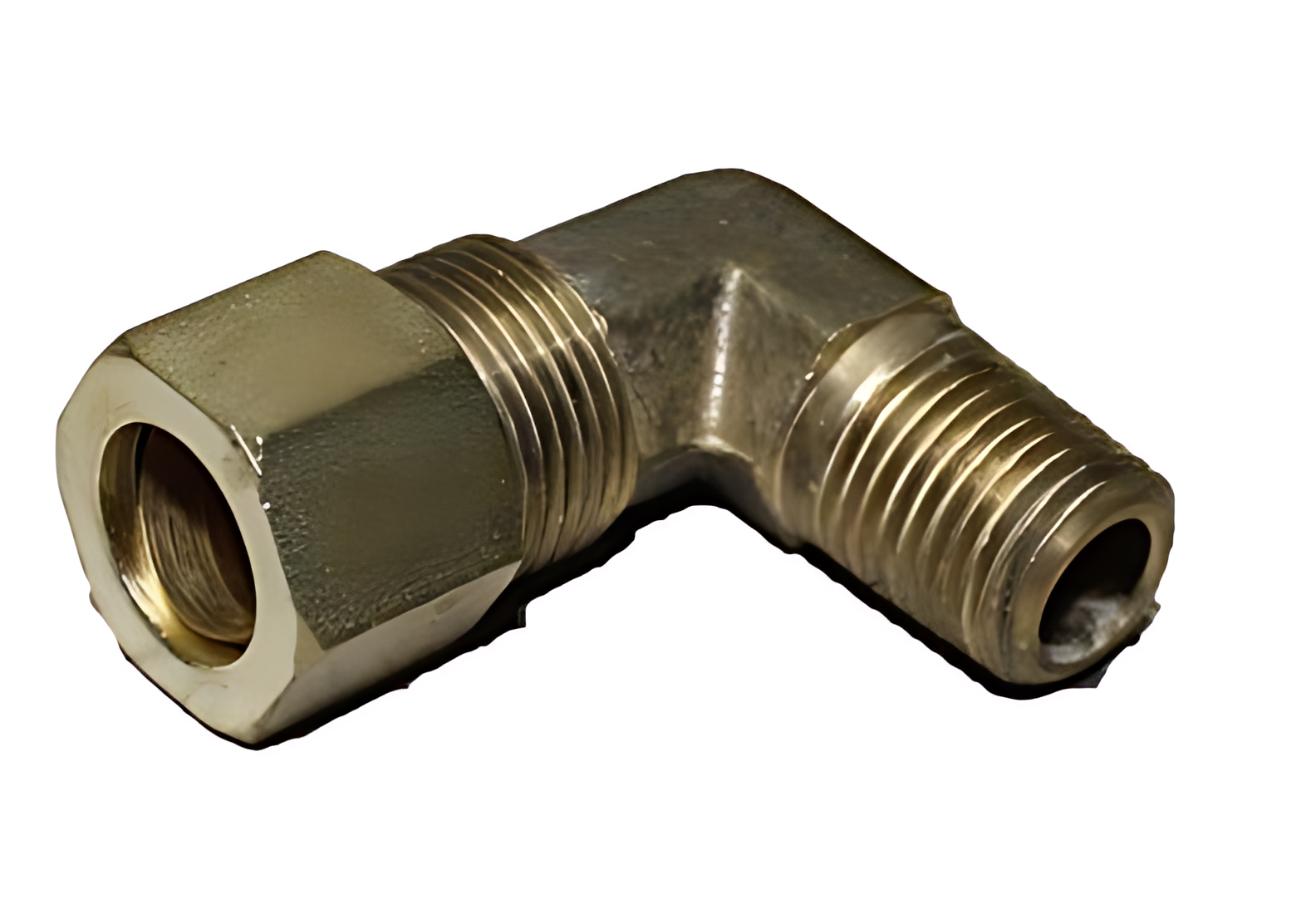 COTOVELO MACHO 1/4 NPT X 1/2 TUBO PORCA E ANILHA - T13607497