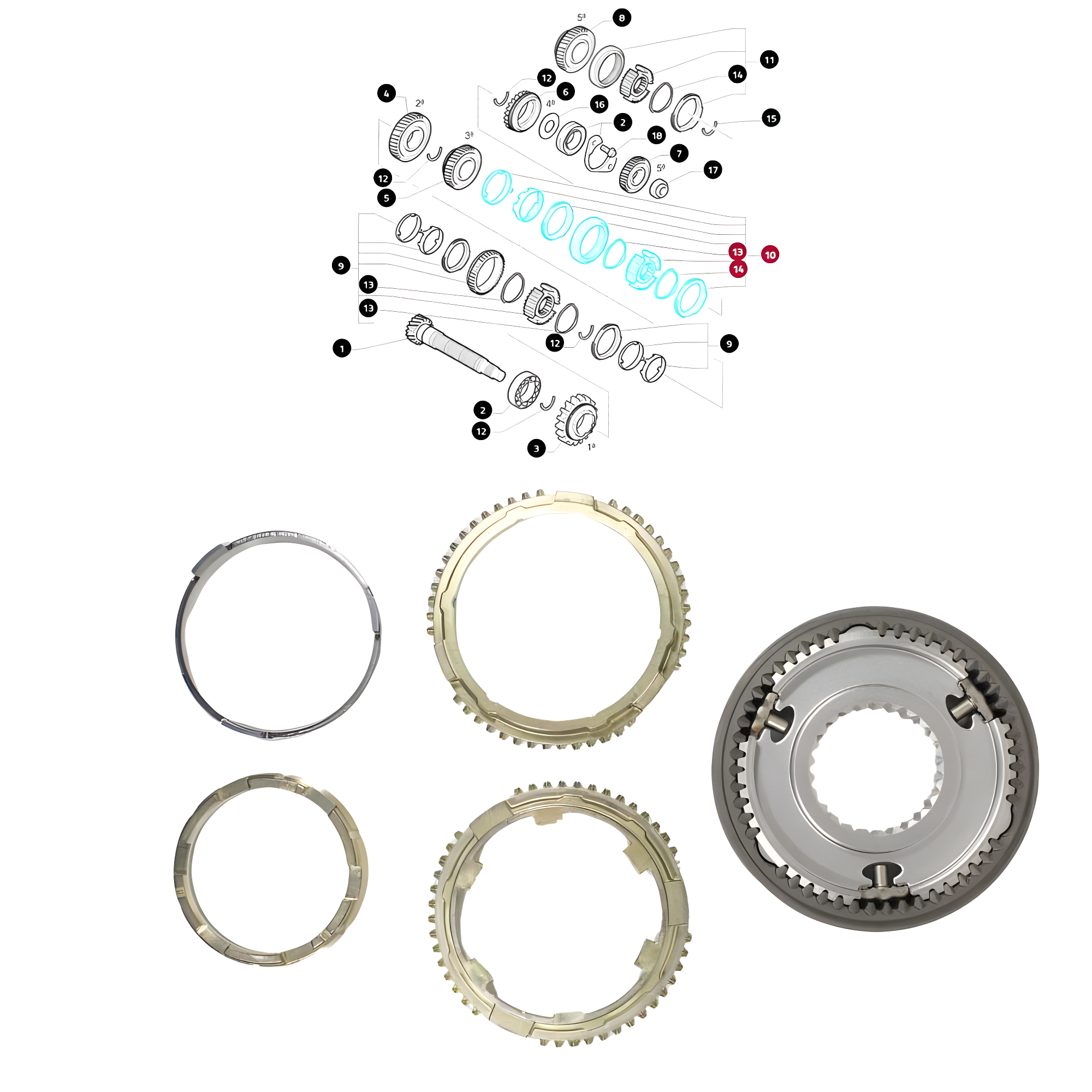1346298047 KIT REPARO CAMBIO 6S 1010 6AS 1010 - (ZF)
