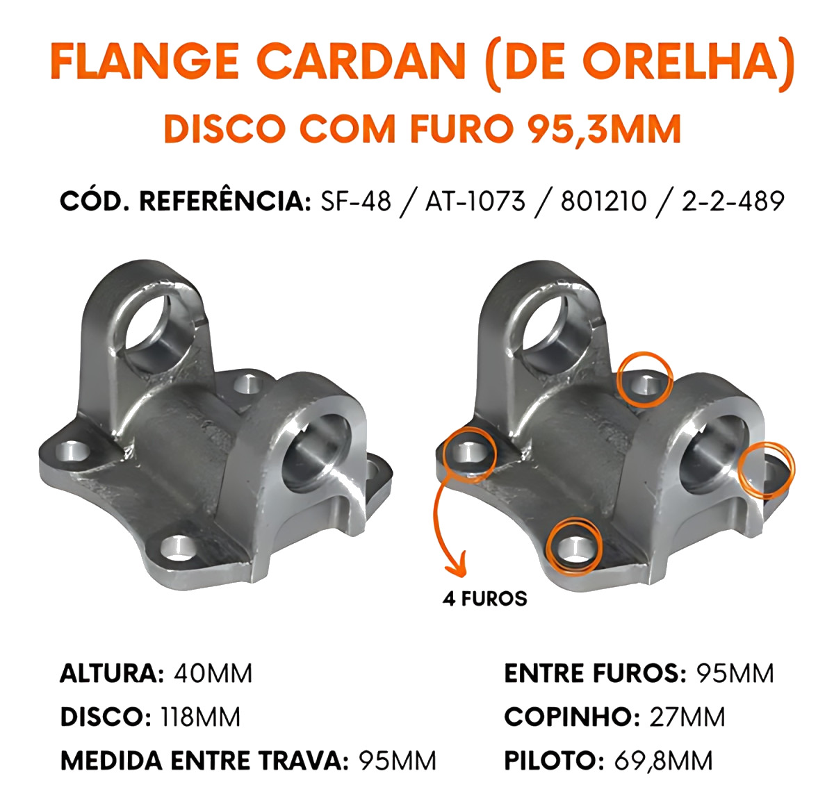FLANGE CARDAN (DE ORELHA) - 801210 - Imagem 2