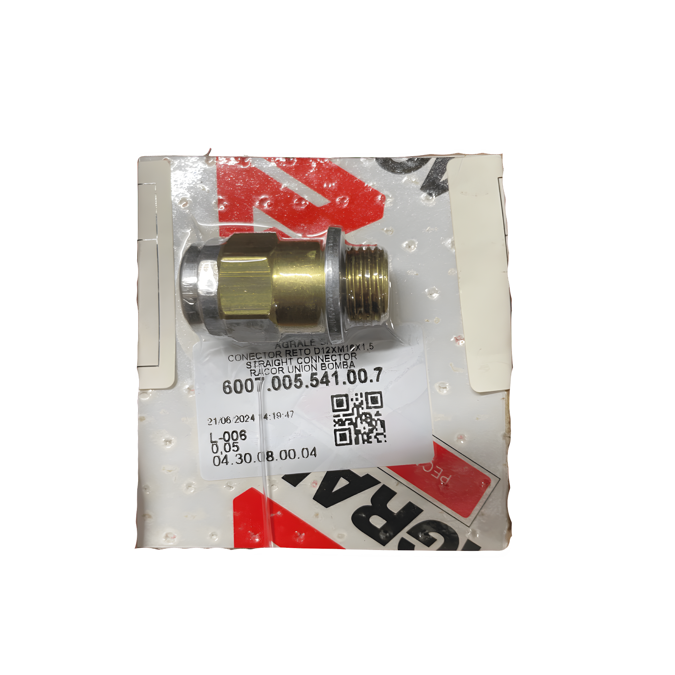 CONECTOR RETO D12XM16X1,5 - AGRALE 10