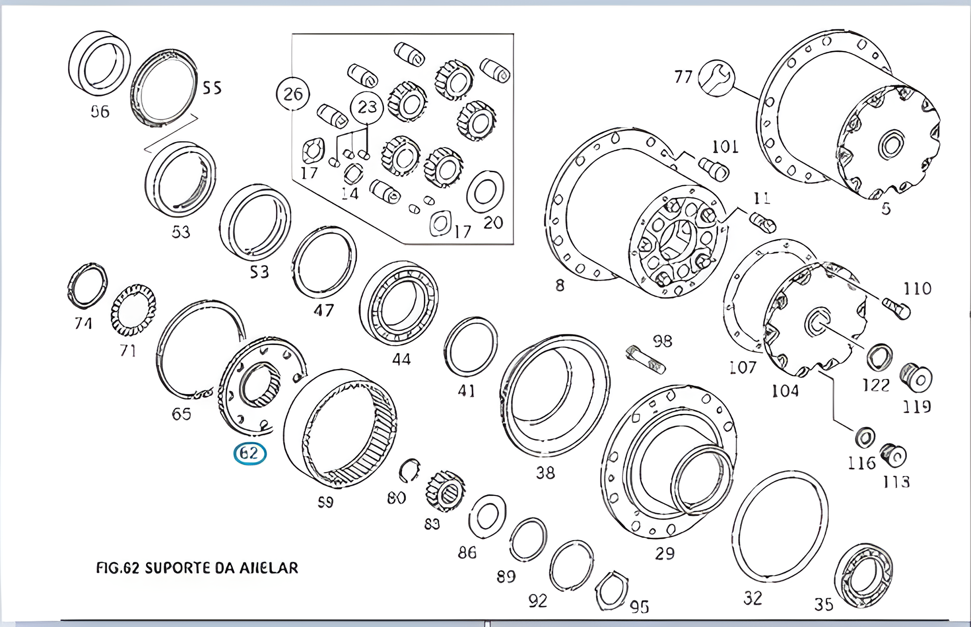 JOGO ENGRENAGENS (ANELAR E SUPORTE) - 30002217-5 - Imagem 2