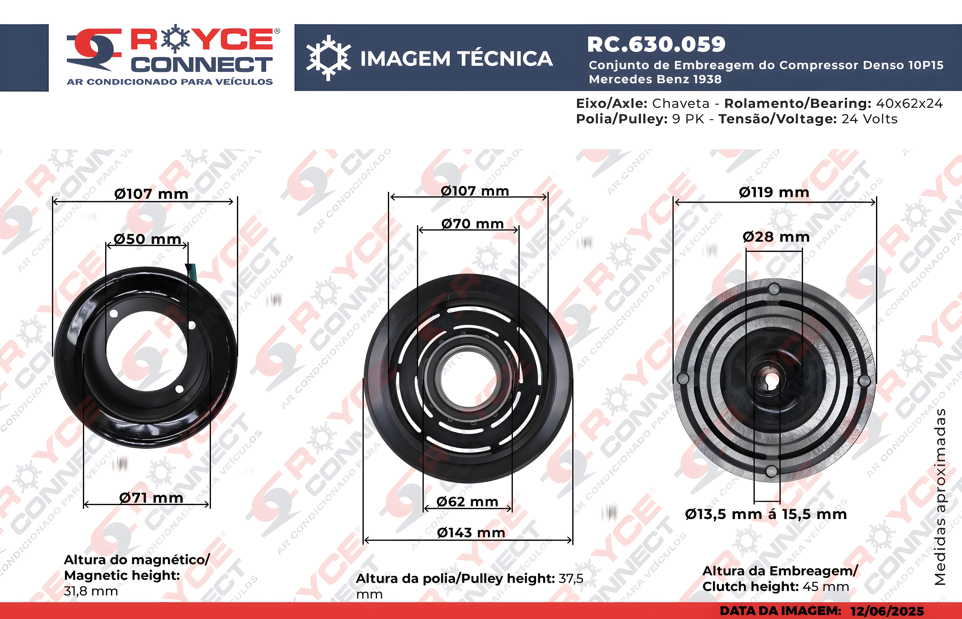 EMBR DENSO 10P15 24V 9PK (RC600191) - RI630059