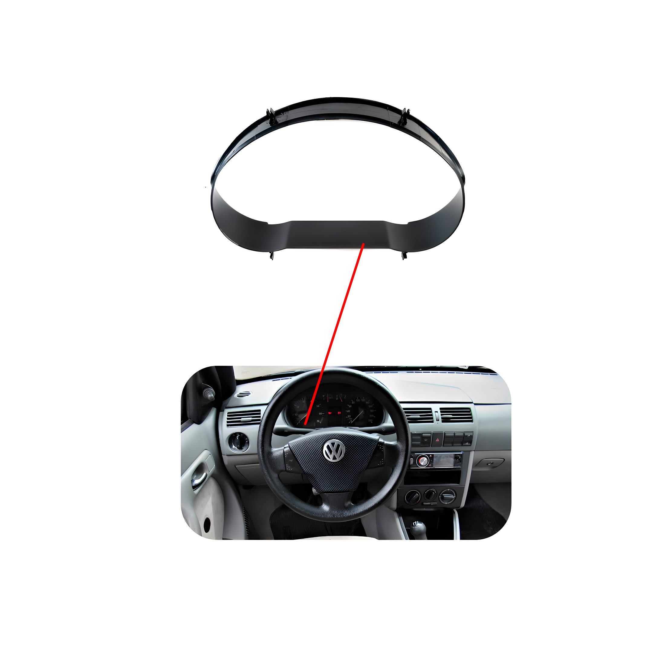 CARCACA MOLDURA VELOCIMETRO PRETO VW - PD2501