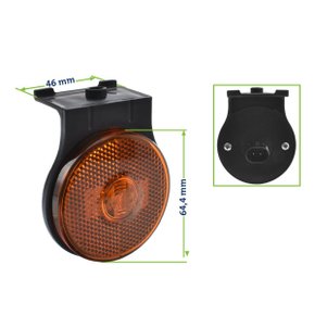LANTERNA LATERAL LED 24V RANDON AM COM SUPORTE CONECTOR - ML3092