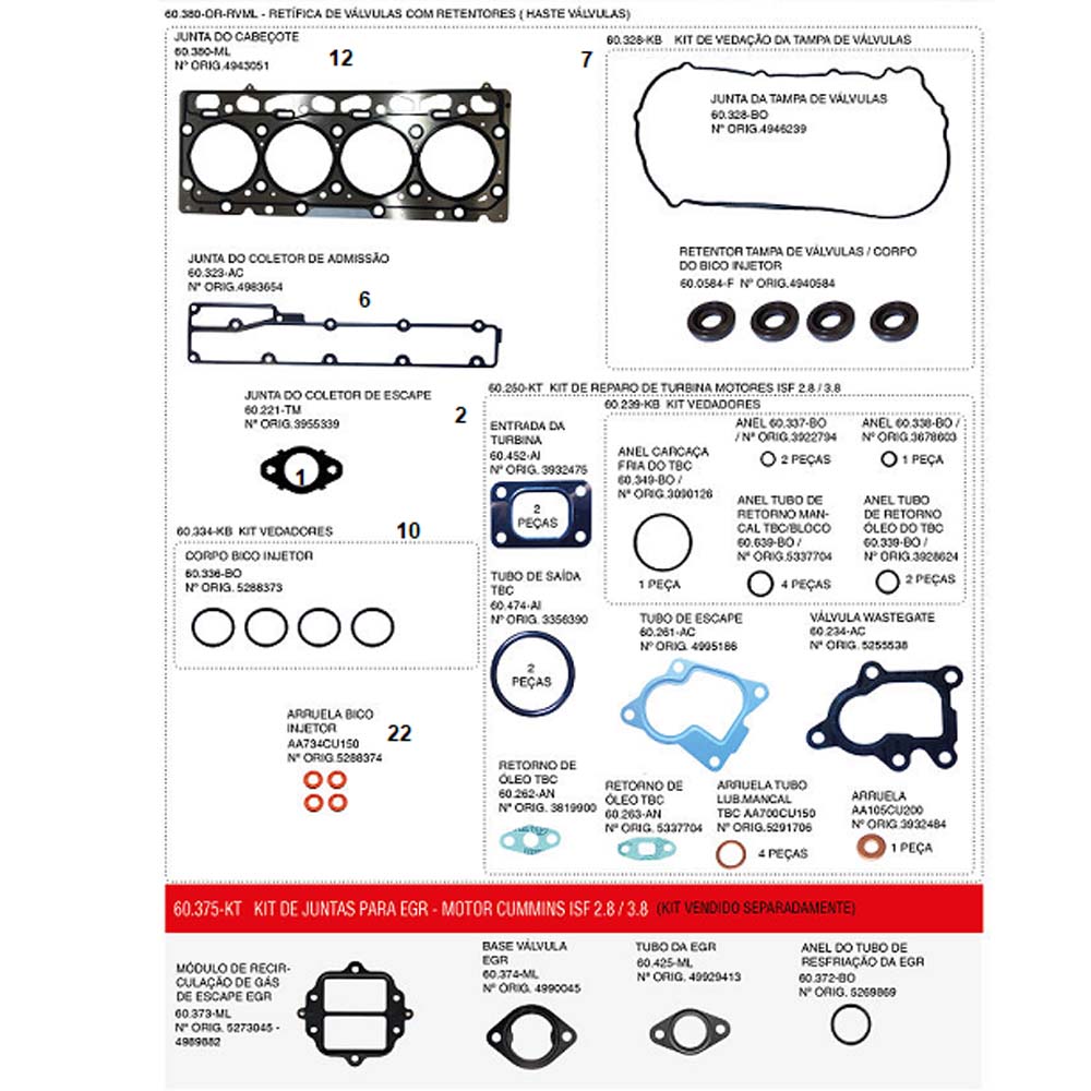 JOGO JUNTAS SUPERIOR ISF 3.8 - 78330732