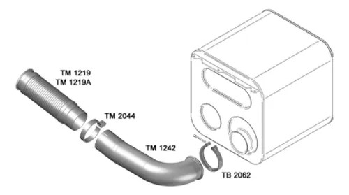 TUBO ENTRADA CATALIZADOR METEOR - TM1242