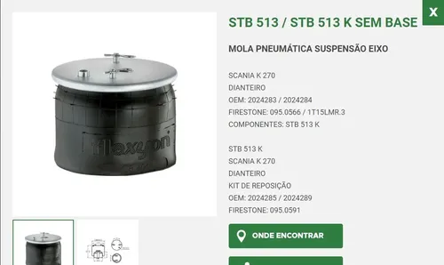 MOLA PNEUMATICA DIANTEIRA ONIBUS SCANIA K270 - 2024283