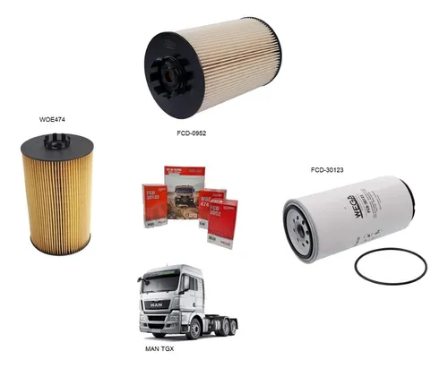 KIT FILTROS COMBUSTIVEL LUBRIFICANTE TGX D2676 - WKP763