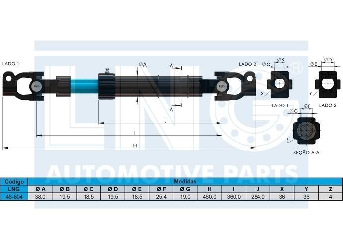 COLUNA DIRECAO - 1C4 53C 529 BA