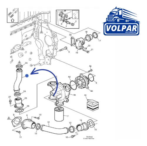 TUBO BOMBA AGUA AO BLOCO - 8170319