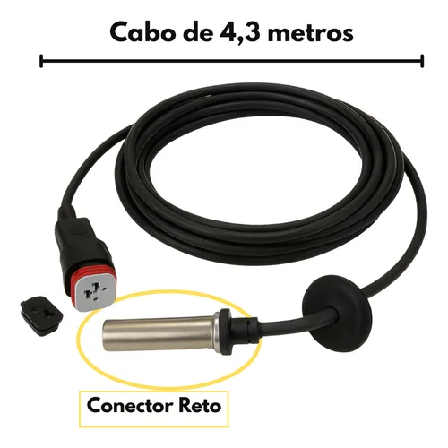 SENSOR INDUTIVO ABS / 4m / 90 / CONECTOR  A e B - 100000667408