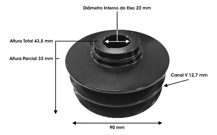 POLIA ALTERNADOR PRESTOLITE 24V 150A VEICULO MOTOR DIANTEIRO ( DUAS CANALETAS ) - AVI168W3170-0001A
