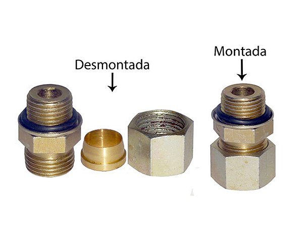 CONEXAO MACHO C/ORING P/TUBO 10MM M16X1, - 307586