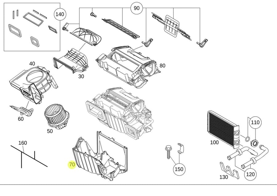CARCACA EVAPORADOR PLASTICO - 0018304603