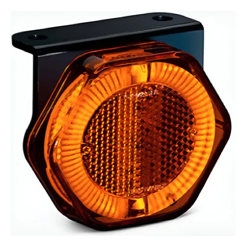 LANTERNA POSICAO LED COM GUIA DE LUZ E SUPORTE AMARELA - 2055 AM