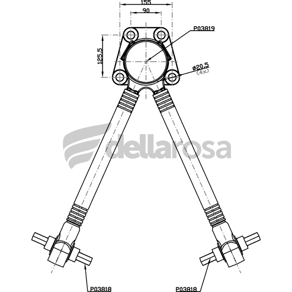 BARRA REACAO V 609MM - 1793875