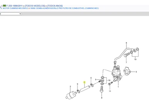MANGUEIRA COMBUSTIVEL FILTRO A BOMBA TRANSFERENCIA - BF6X9324CA
