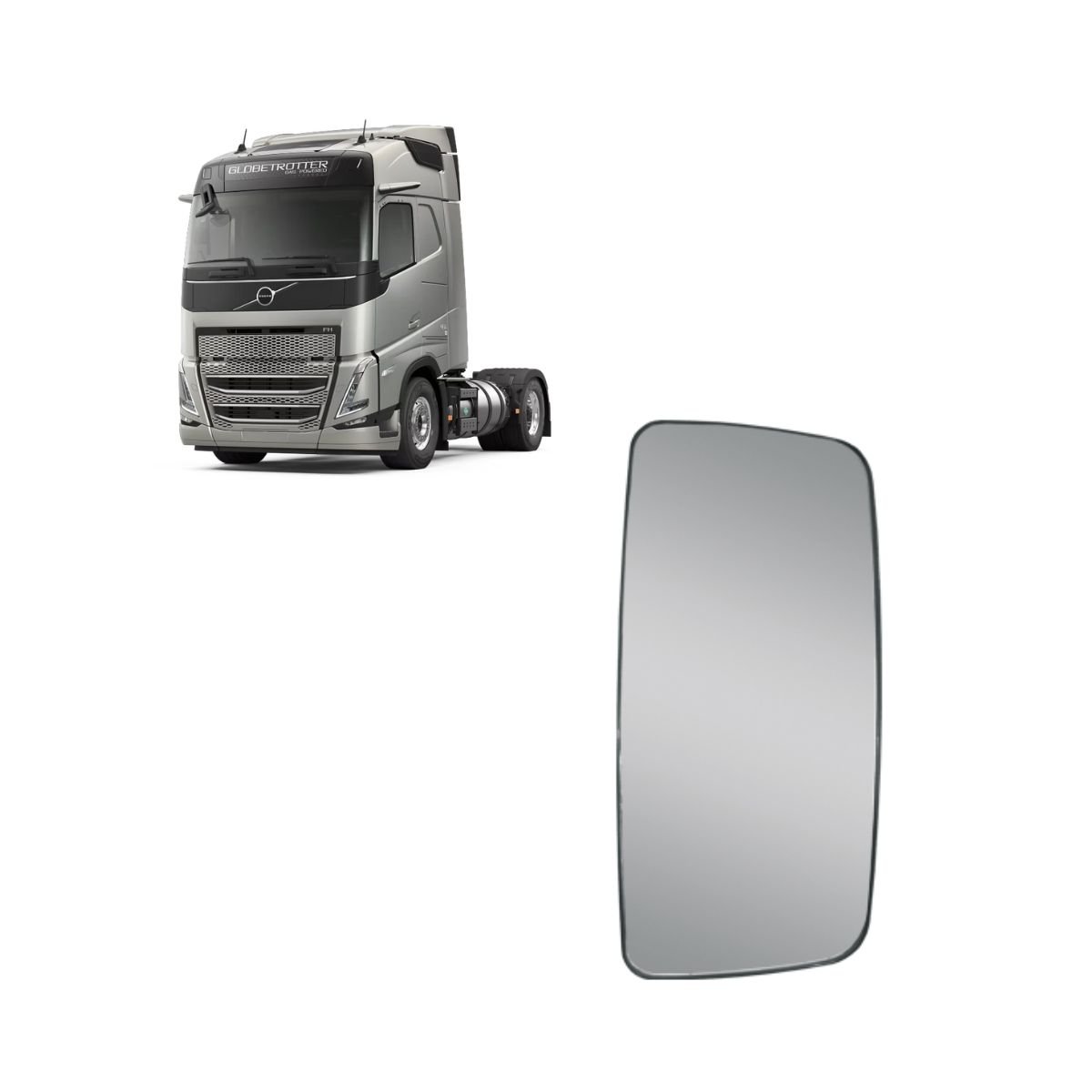 VIDRO ESPELHO PEQUENO LD SEM DESEMBACADOR CONVEXO VOLVO - ER1230A