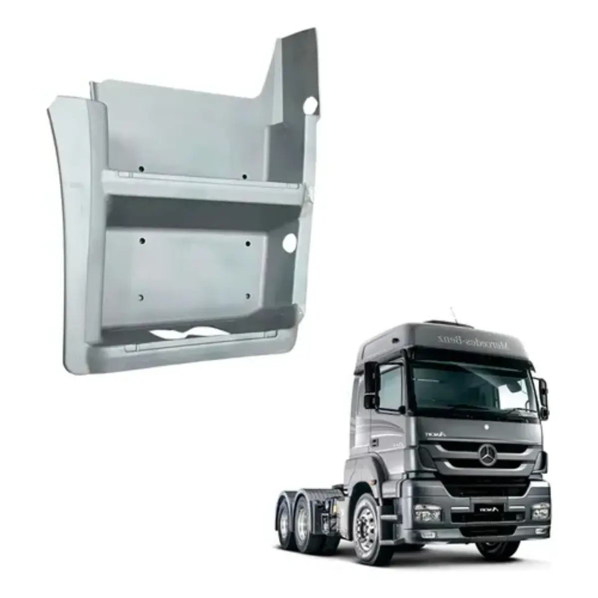 ESTRIBO ESQUERDO CABINE LISO 2 DEGRAUS S ABERT MB  AXOR 2035 2040 2044S 2540 2544 2644 3340 - 9586662301