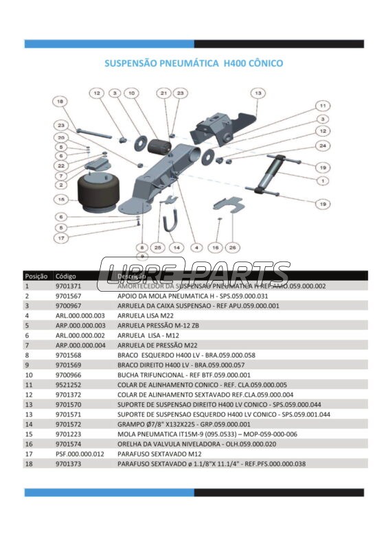SUPORTE LIBRELATO H400 LV CONICO - 9701571