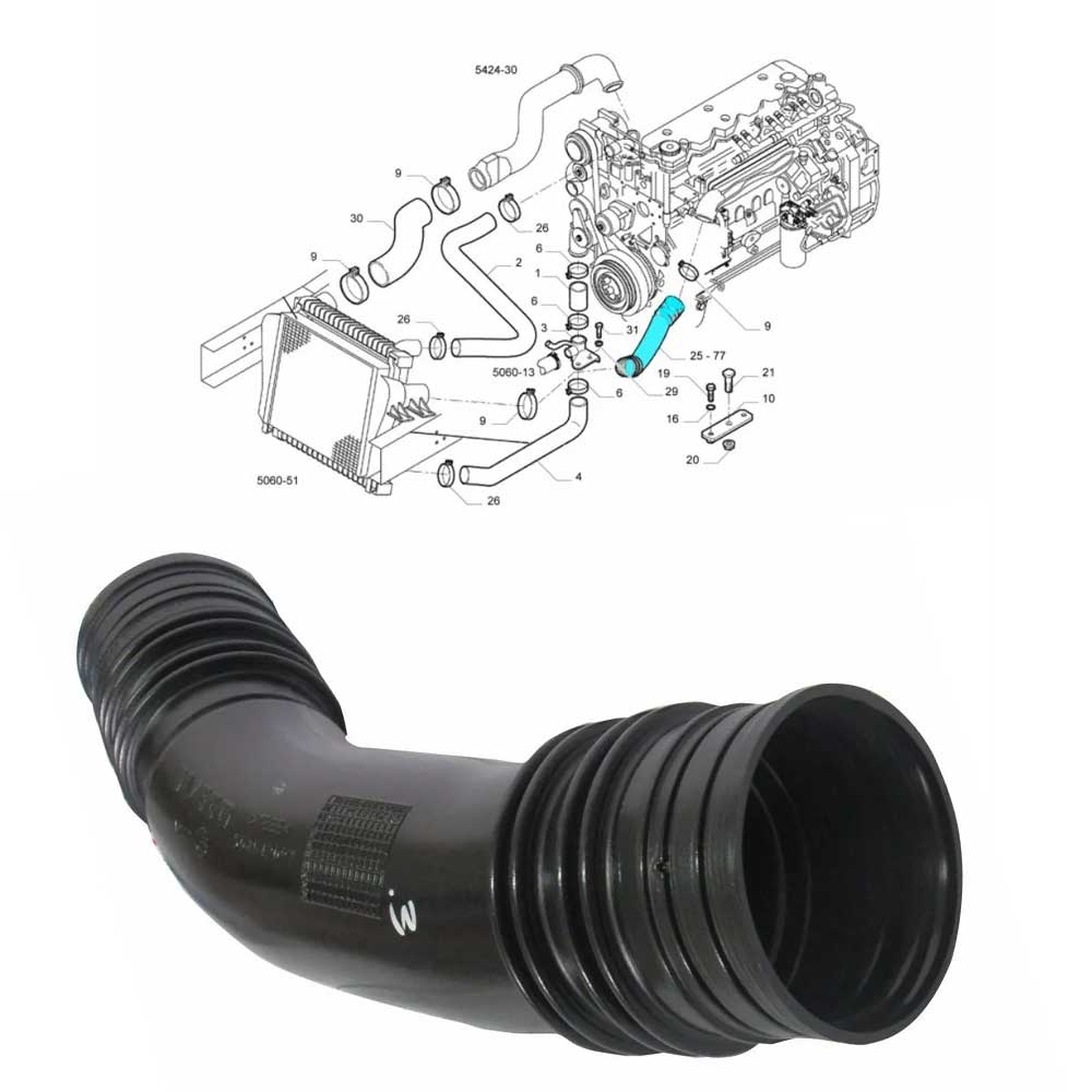 MANGUEIRA ENTRADA INTERCOOLER - 504042097