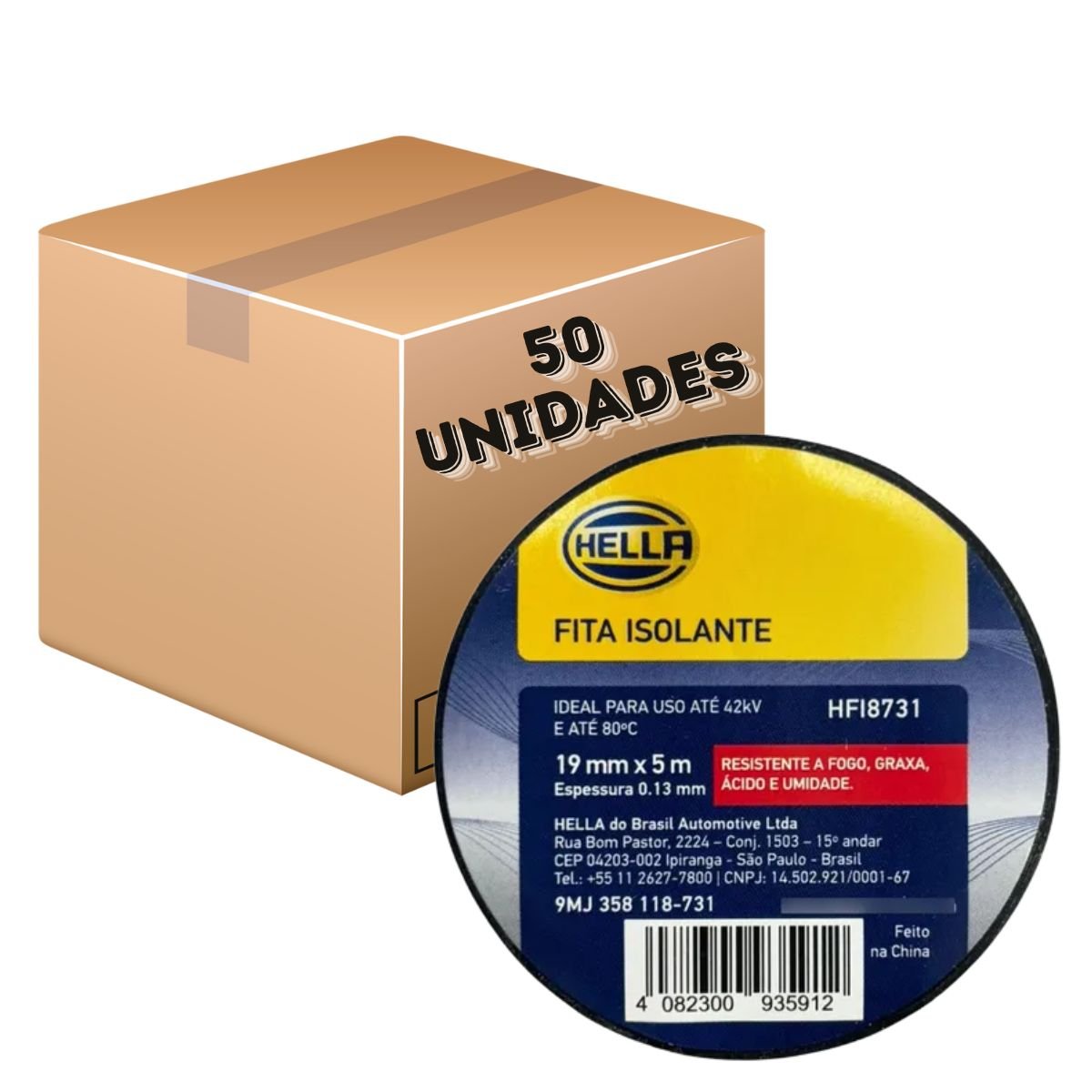 FITA ISOLANTE PRETA 19MM X 5 METROS - HFI8731