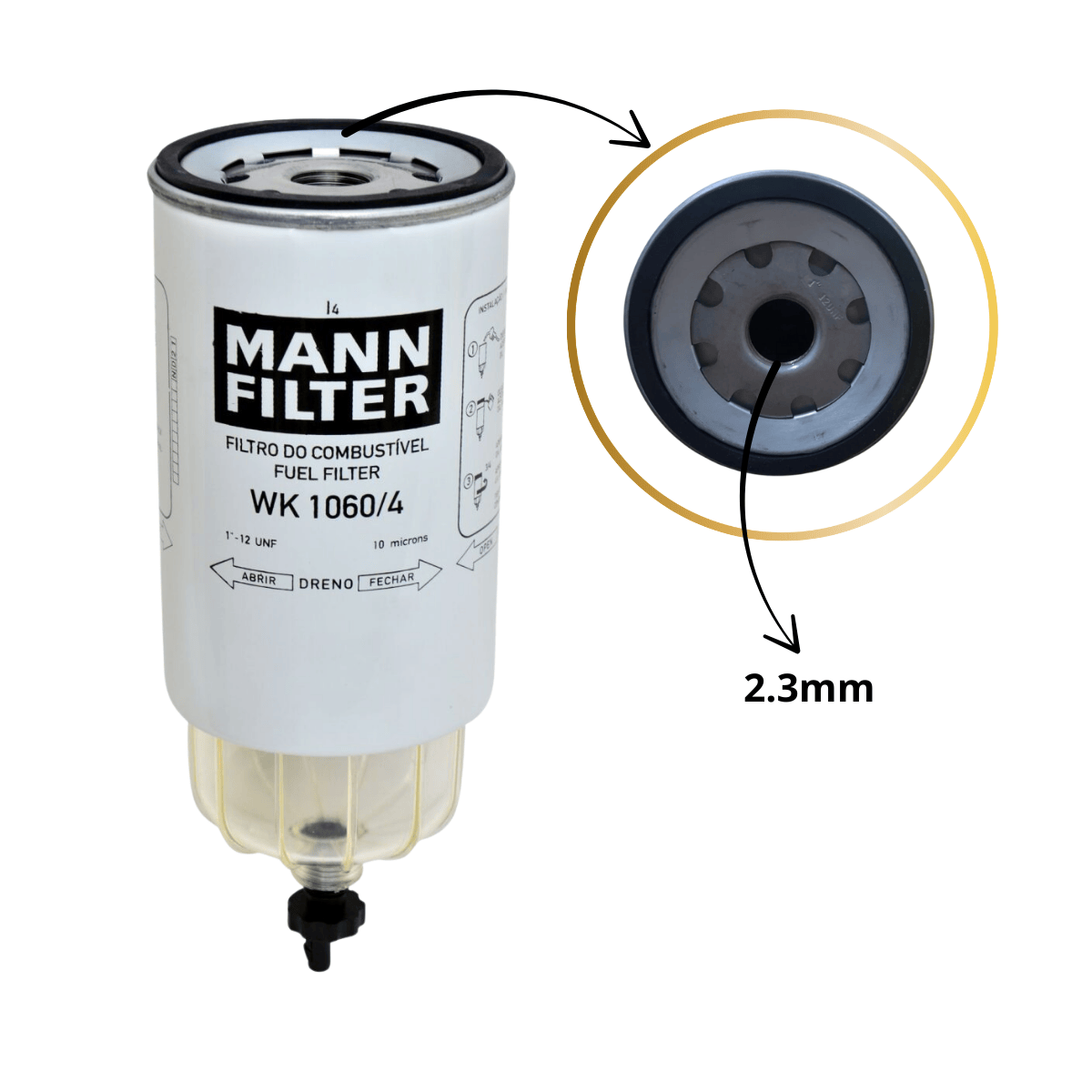 FILTRO COMBUSTIVEL SEPARADOR AGUA (COM COPO) BIODIESEL - WK106040