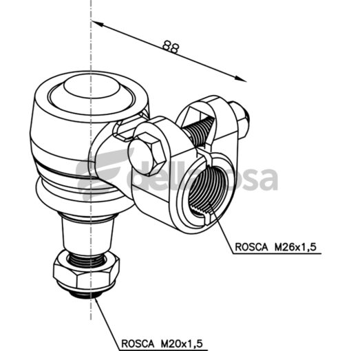 TERMINAL DO CILINDRO HIDR�ULICO (R. INT. M26X1,5) - 20374698