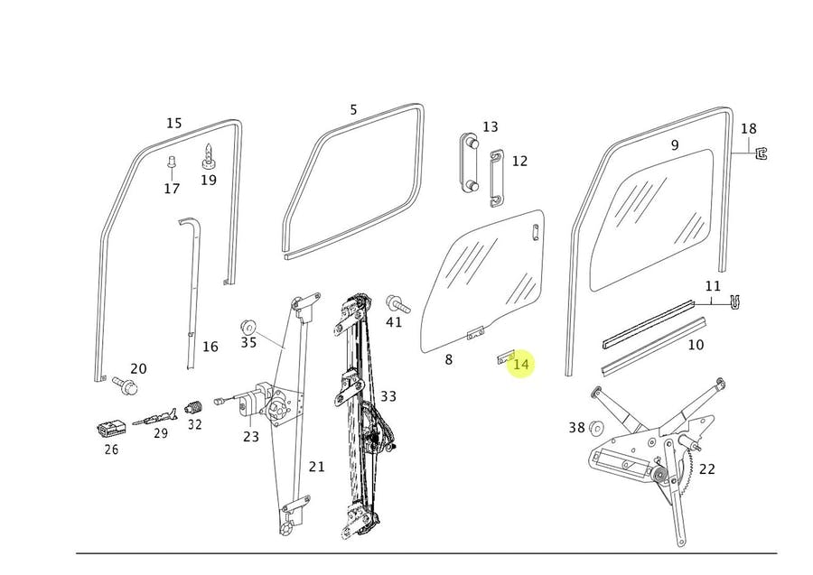 CANALETA VIDRO PORTA - 0007250027