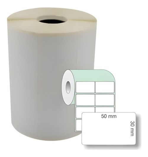 ETIQUETA 50MM X 30MM 2 COLUNAS C/ 5000 BRANCA - UC0023