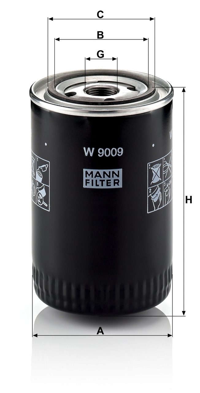 FILTRO LUBRIFICANTE OLEO MOTOR - W9009