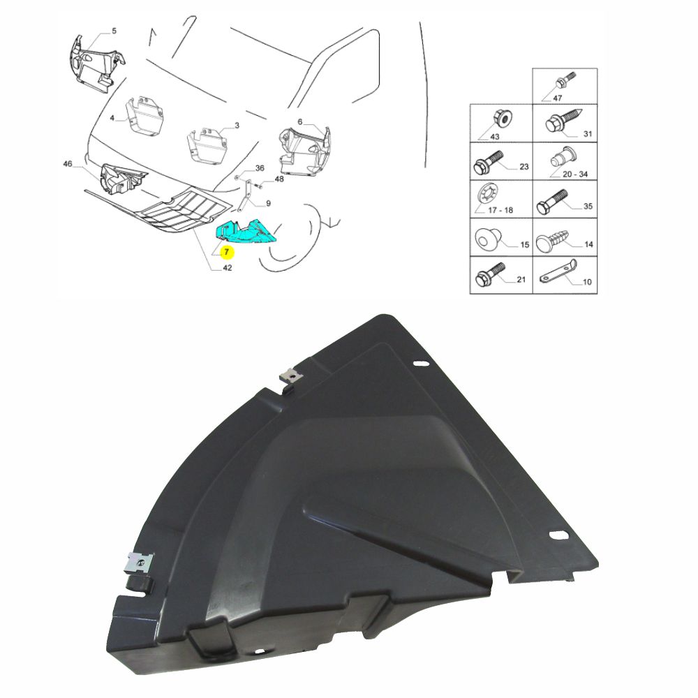 REVESTIMENTO ABAIXO PARA-CHOQUE LD IVECO DAILY - 3802209-I