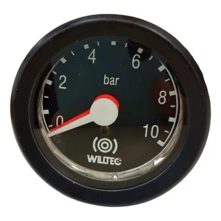 MANOMETRO DUPLO PRESSAO AR PRETO 0-10 BAR - W03060