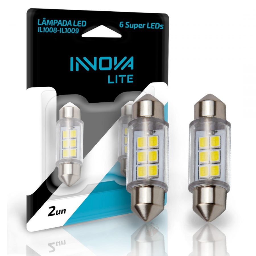 LAMPADA LED TORPEDO BRANCO FRIO C5W - TAMANHO 36MM - IL1009