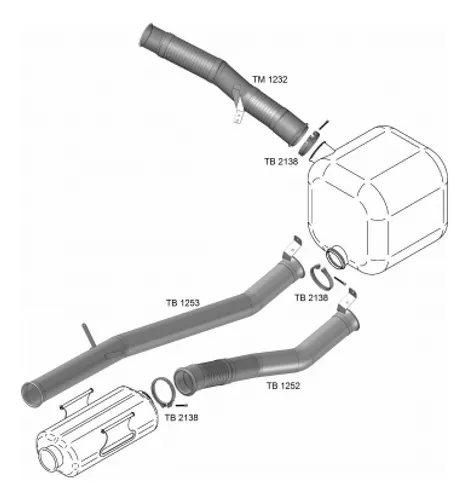 TUBO SAIDA MOTOR FLEX 4 1/2 POLEGADAS INOX - TM1232